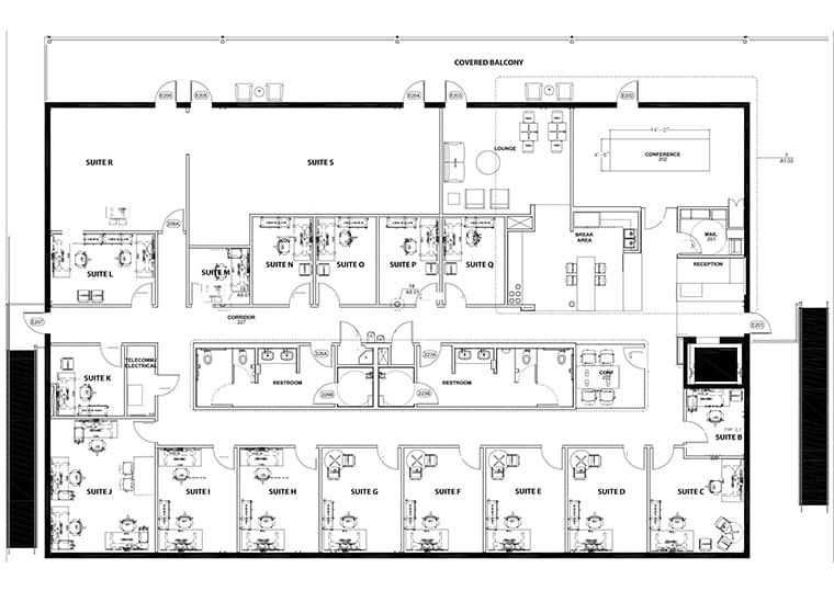 71xsuites floorplan for office space in Austin, TX